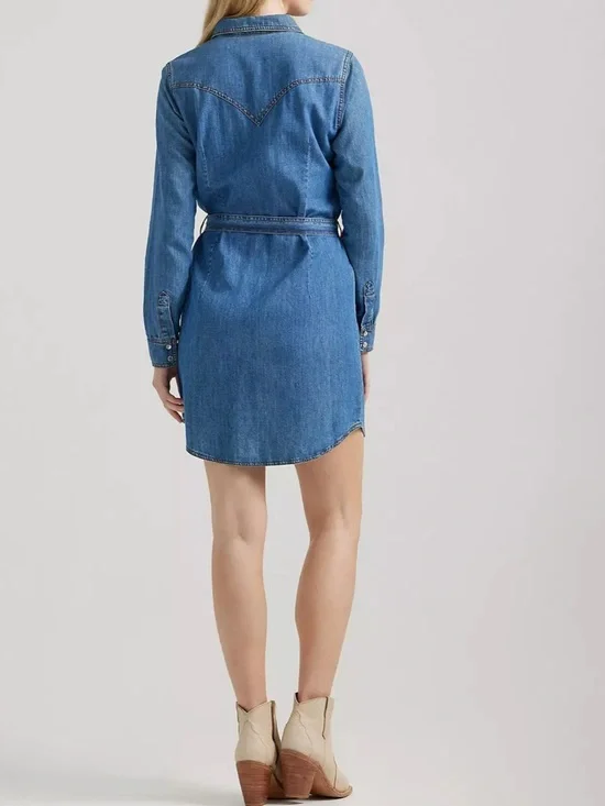 NWOT Wrangler Retro Denim Shirt Dress - Picture 2 of 7